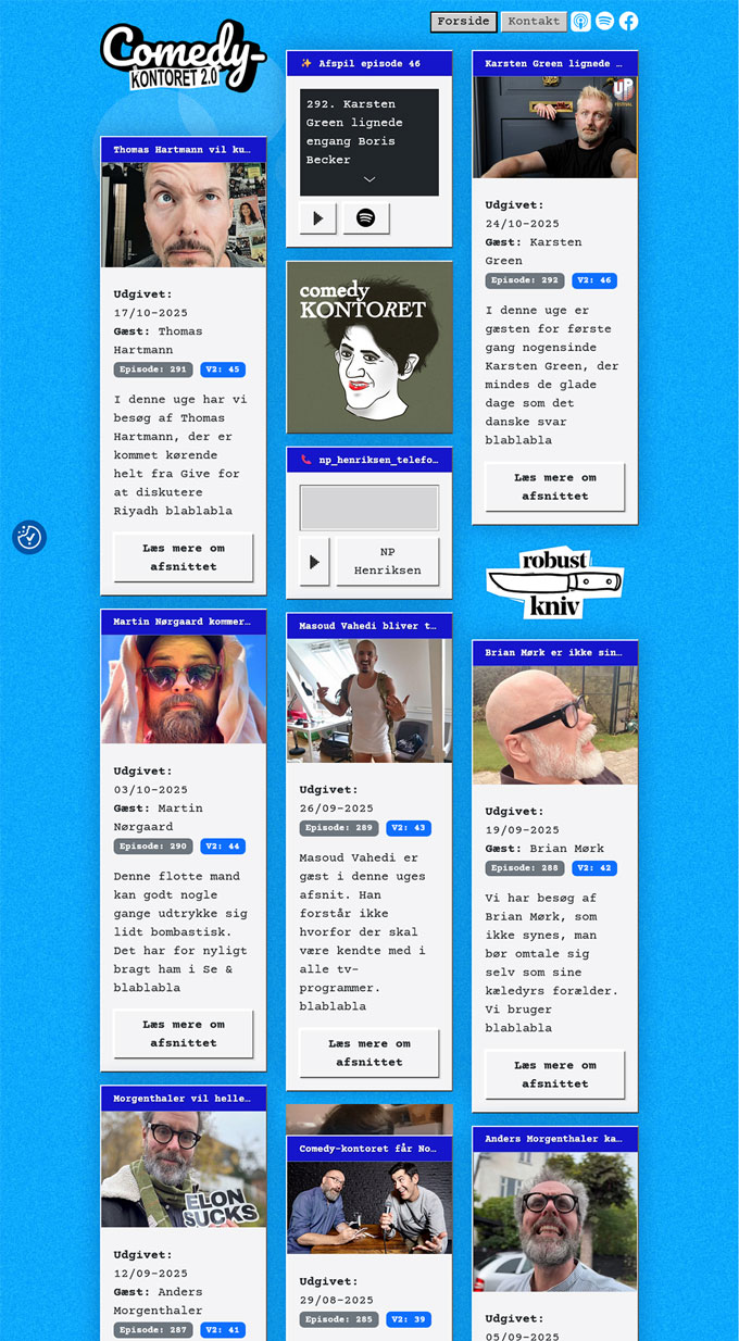 Screenshot af comedy-kontoret.dk